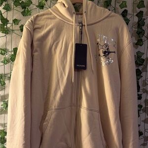 True Religion Buddha Logo Beige Graphic Hoodie